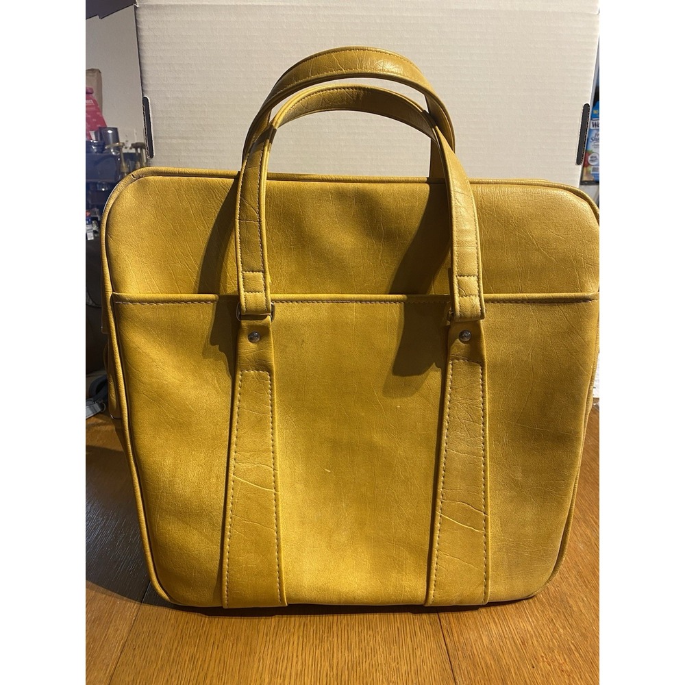 Yellow Leather Travel Tote Bag - Stylish Carry-All